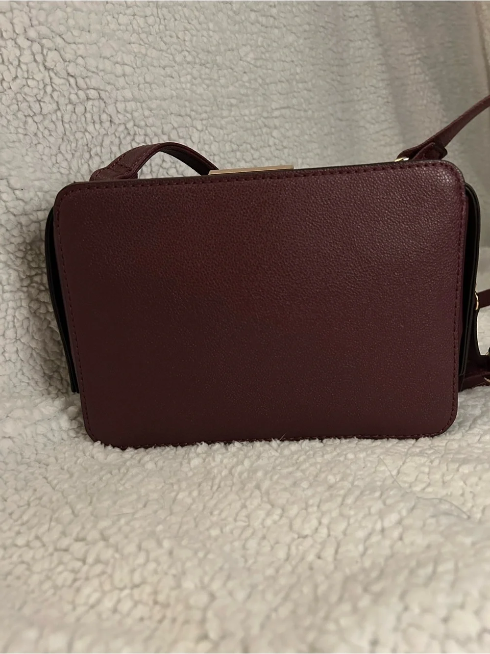Nine West Maroon Crossbody Bag with Gold Accent